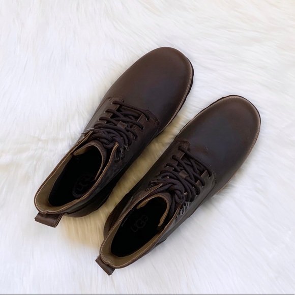 UGG Men’s Ritter Chestnut Leather Waterproof Boots - Picture 3 of 8